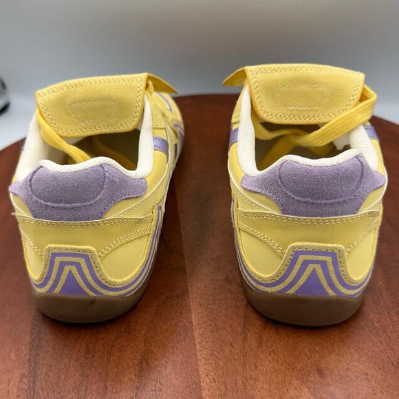 Steve Madden Optimus Lace Up Sneaker Yellow Purple Soccer OPTI07S1 Retro Women 8 - Picture 6 of 12